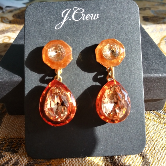 J. Crew Jewelry - NWT J. Crew Orange Tear Drop Earrings